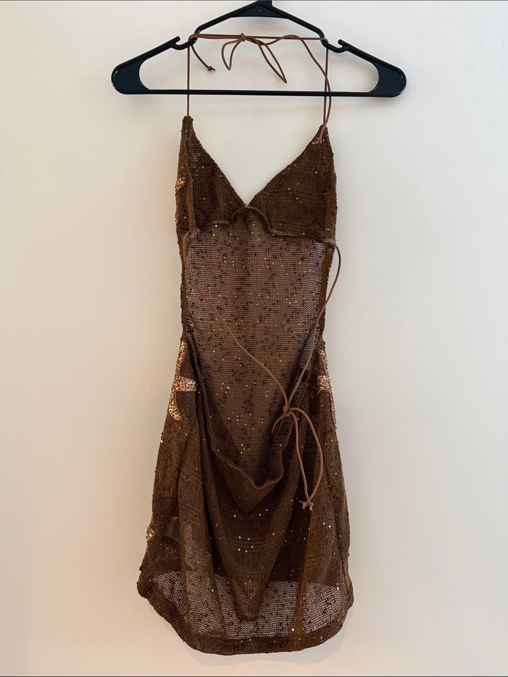 Brown Sequin Starfish Slip Dress - Picture 2 of 2